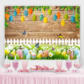 Garten Mit Schmetterling Blumen Glücklich Ostern Hintergrund